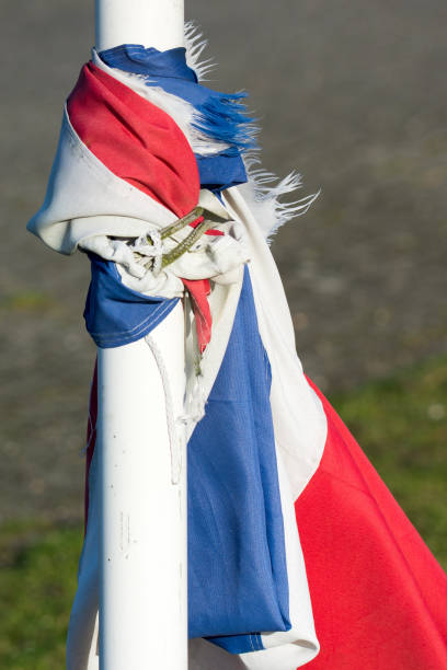 istock Knotted pale Dutch flag 1366011574