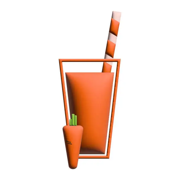 Vector illustration of Carrot Fresh juice Vegetarian and healthy fod illustrations