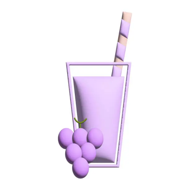 Vector illustration of Grape Fresh juice Vegetarian and healthy fod illustrations