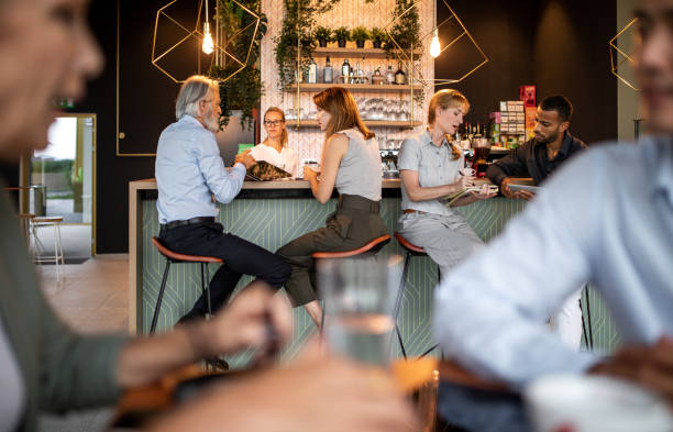 istock Business people having a meeting in a cafeteria 1366016834