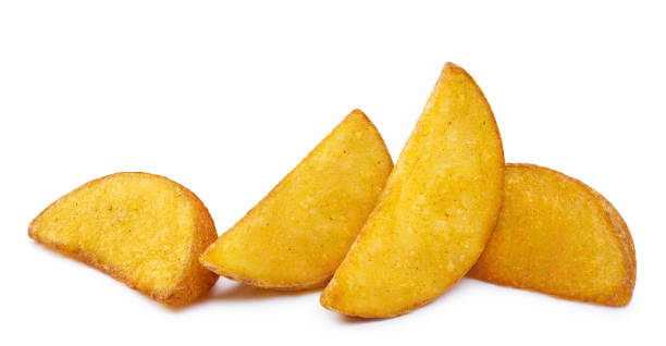 istock Delicious potato wedges on white 1366017639