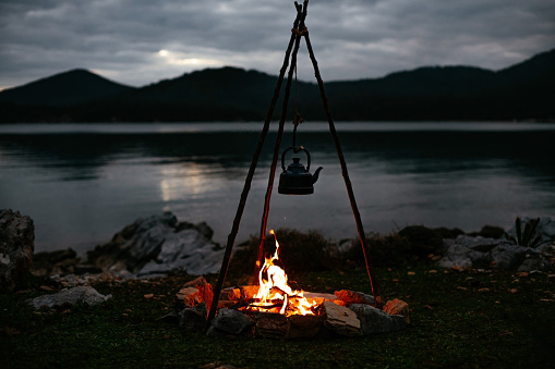 Campfire Near the Sea