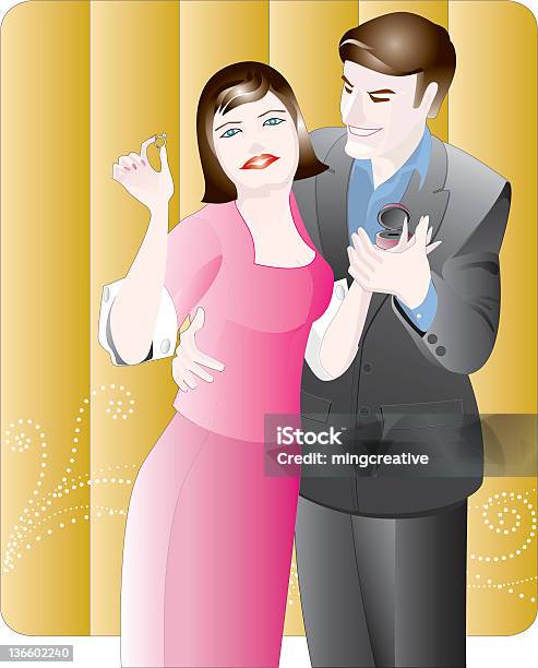 Couple Engaging With A Diamond Ring Stock Photo - Download Image Now - Abstract, Adult, Affectionate