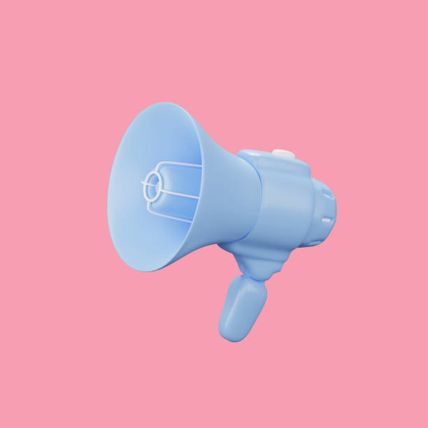istock 3d render of megaphone isolated on pink background. 1366025208