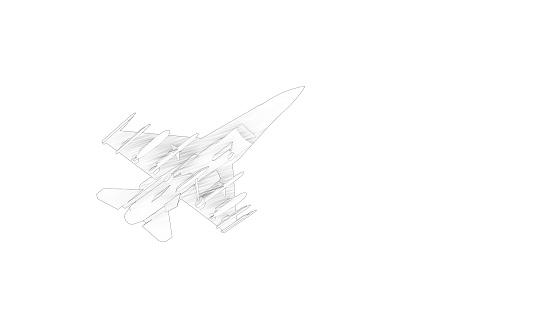 3d rendering of multiple views of a fighter jet isolated in white studio background