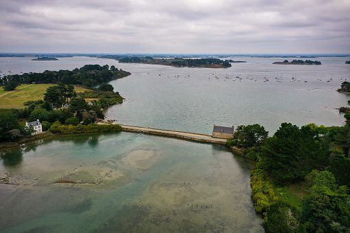 aerial view on the mill of Pen Castel in Morbihan in Brittany