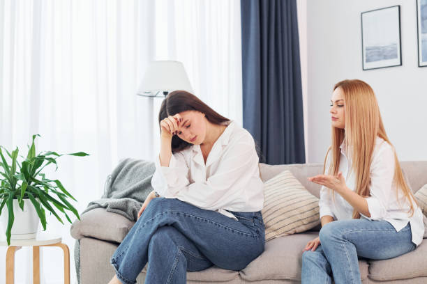 istock Offended, having problems. Young mother with her daughter is at home at daytime 1366026471