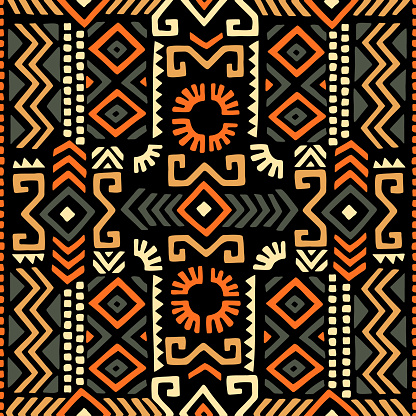 seamless geometric pattern, ethnic and tribal motifs, print for your textiles, vector illustration