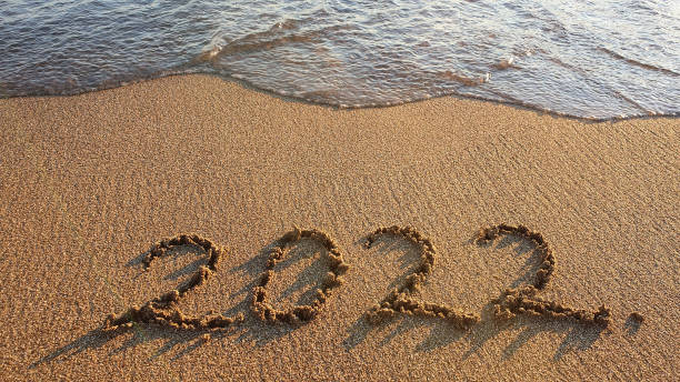 istock New Year 2022 is coming concept on tropical beach. 1366027197