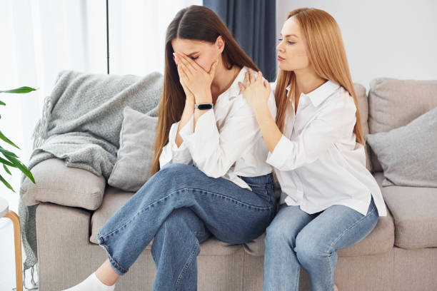 istock Life problems. Young mother with her daughter is at home at daytime 1366028592