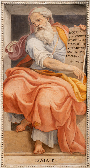 Rome - The fresco prophet Isaiah in the church Chiesa di San Francesco a Ripa by Giovani Battista Ricci - il Navarro (1620).