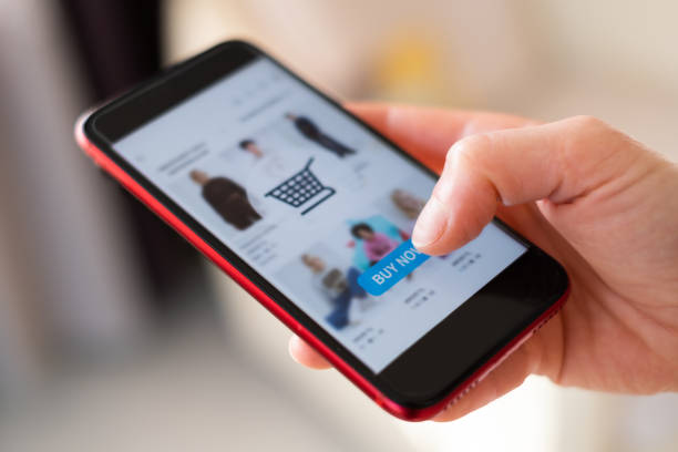 istock Shopping Online With Phone 1366040442