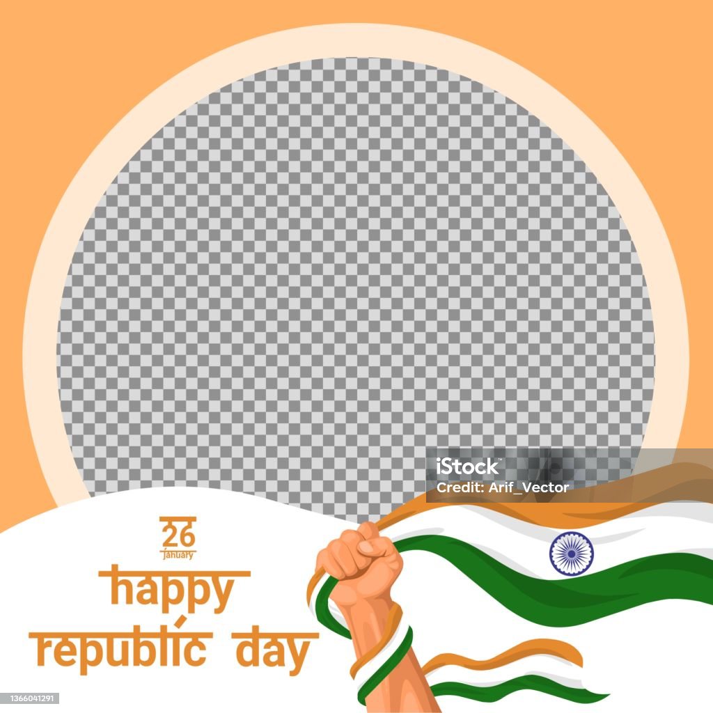 Twibbon Design For Happy Republic Day Hand Holding Indian Flag ...