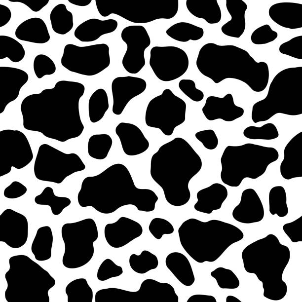 bezszwowy wzór plam krowy nadruk krowy - farm animal cartoon cow stock illustrations