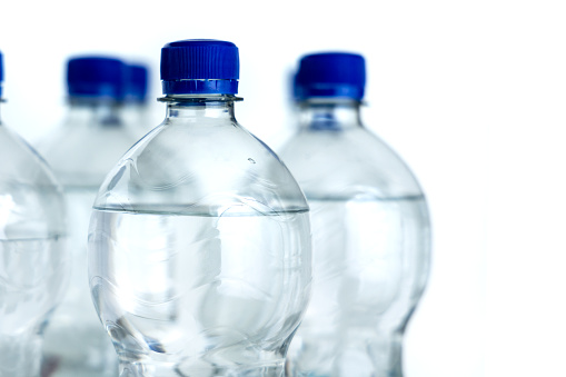 Mineral water in plastic bottles