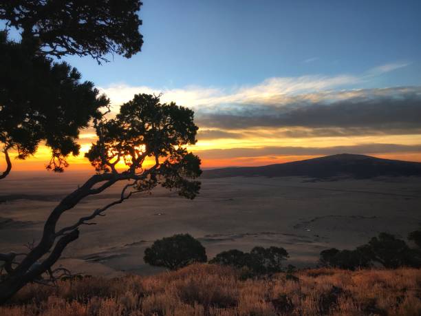 Sunset at Capulin Volcano National Monument stock photo