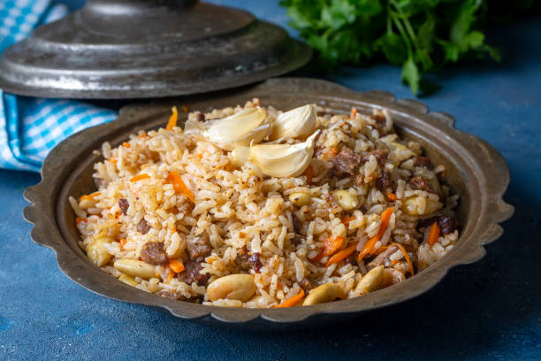 istock Traditional delicacies, Uzbek pilaf (Turkish name; Ozbek pilavi) 1366052856