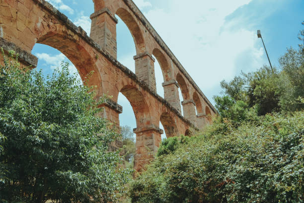 istock an ancient Roman aqueduct in Spain near Tarragona . devil's bridge 1366053231