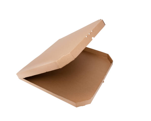 istock Pizza paper box isolated on white background. Empty pizza box 1366053703