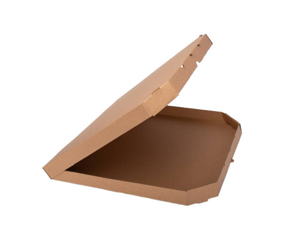 istock Pizza paper box isolated on white background. Empty pizza box. Mock up copy space 1366053710