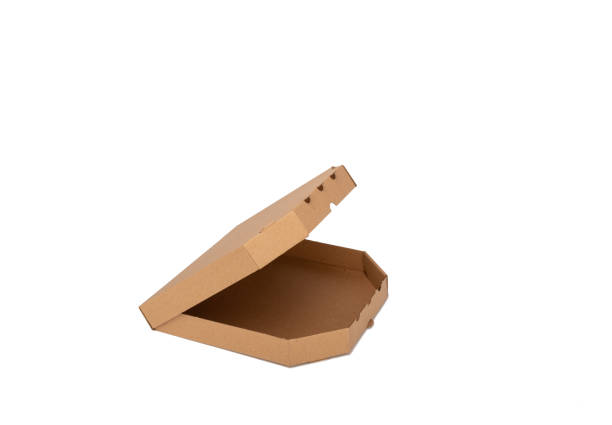 istock Pizza paper box isolated on white background. Empty pizza box 1366053730