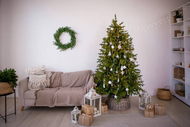 istock Traditional Christmas decorations. Christmas tree. Happy New Year. 1366056104