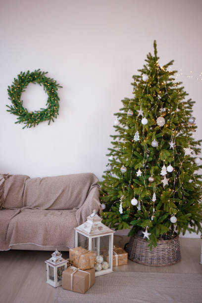 istock Traditional Christmas decorations. Christmas tree. Happy New Year. 1366056176
