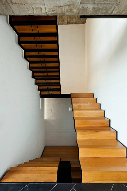 istock interior modern villa, wooden staircase 136605672