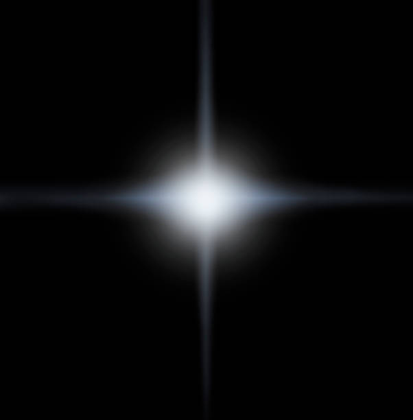 glare of light on a black background