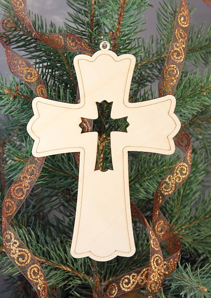 istock Bronze Ribbon and Cross 136607003