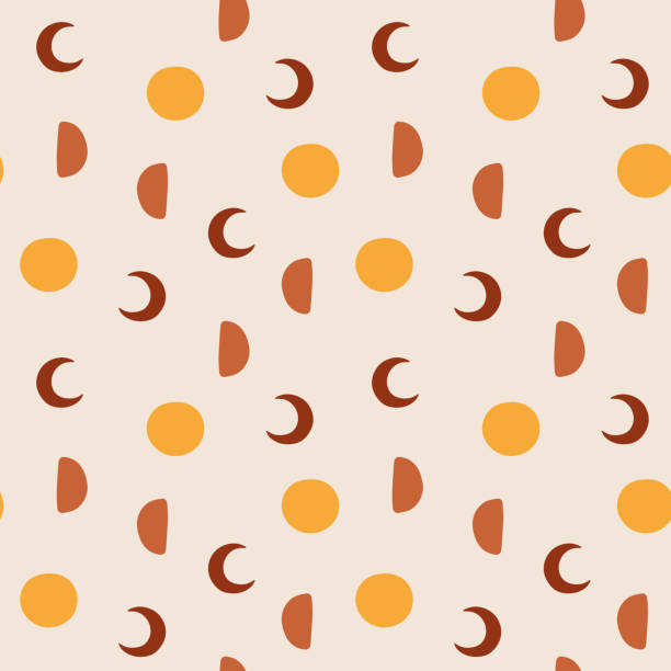 Seamless illustrated moon phase pattern Seamless illustrated pattern of the different moon phases. Perfectly usable for modern graphic prints, wallpaper, textile, fabric and wrapping paper. moon patterns stock illustrations