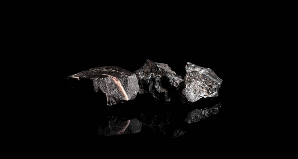 istock Macro Close up image of raw material Manganese Ore rock isolated 1366076022