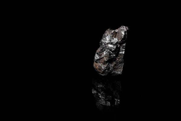 istock Macro Close up image of raw material Manganese Ore rock isolated 1366076665