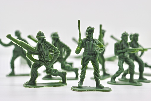 Green, plastic soldiers