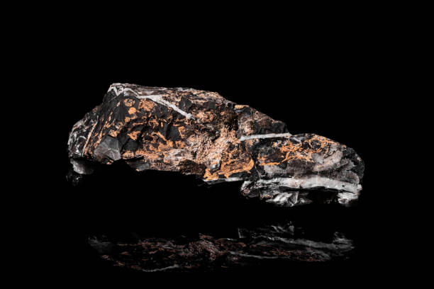 istock Macro Close up image of raw material Manganese Ore rock isolated 1366076955