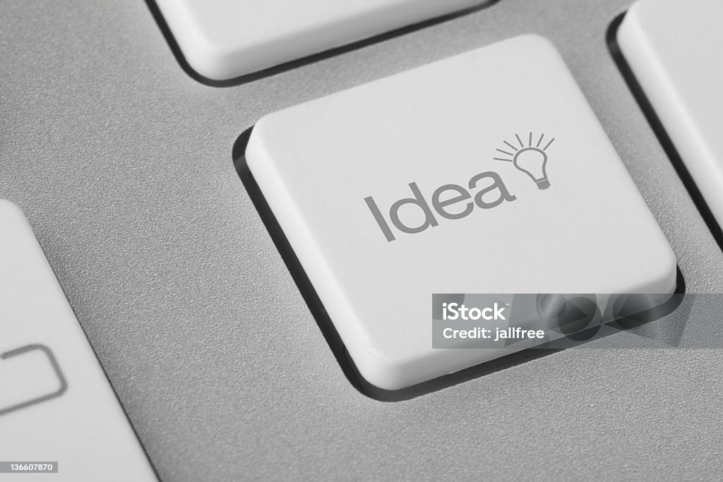 Idea with lightbulb written on computer keyboard Idea written on keyboard Ideas Stock Photo