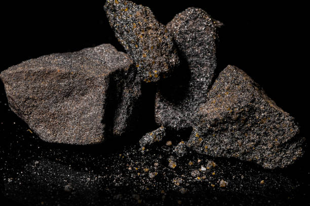 istock Macro Close up image of raw material Platinum and Chrome Ore rock isolated 1366078762