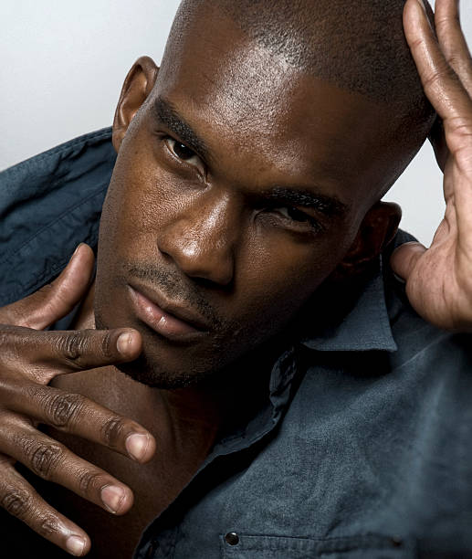 istock Black Male Model Macro Fashion Pose 136607925