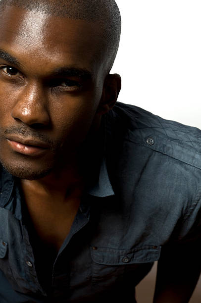 istock Handsome Black Male Model In Denim Shirt 136607957
