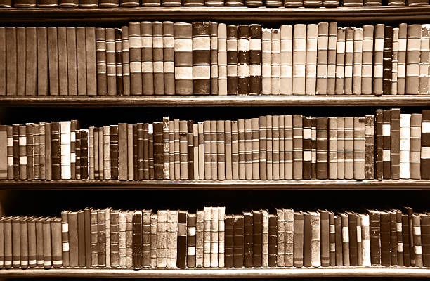 istock Very old books in a library 136608125