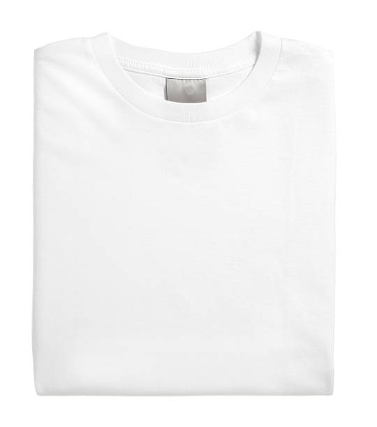 blanc plié t-shirts - isolated on white photos et images de collection