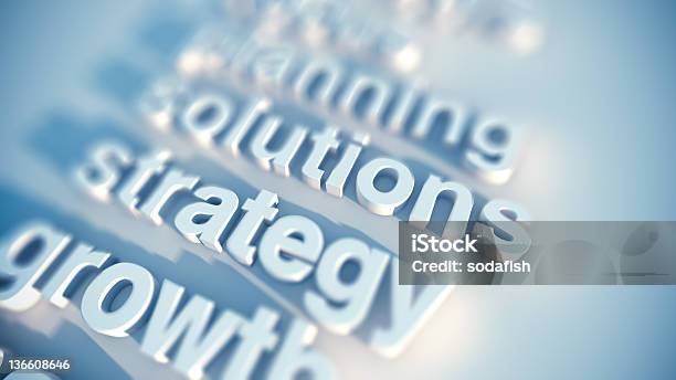 Strategia E Business - Fotografie stock e altre immagini di Affari - Affari, Blu, Carattere tipografico