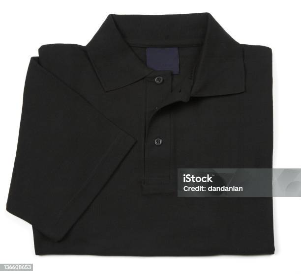 Photo libre de droit de Chemise Noir banque d'images et plus d'images libres de droit de Polo - T-Shirt - Polo - T-Shirt, Couleur noire, Plié