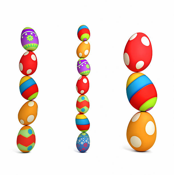 Easter egg columns stock photo