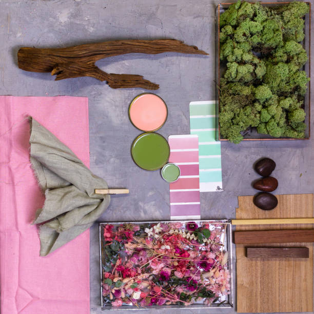 istock Color palette mood board for interior design and decor 1366087278
