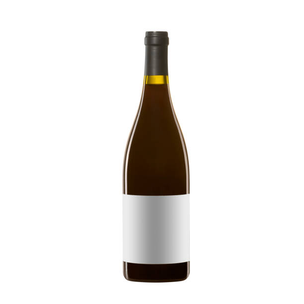 istock red wine bottle with blank label isolated on white background. 1366088270