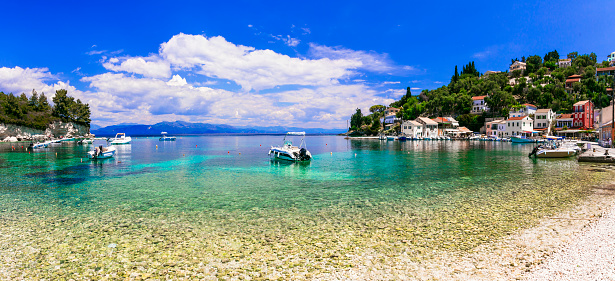 Paxos, Ionian islands of Greece Scenic Lakka village. Greek summer vacation