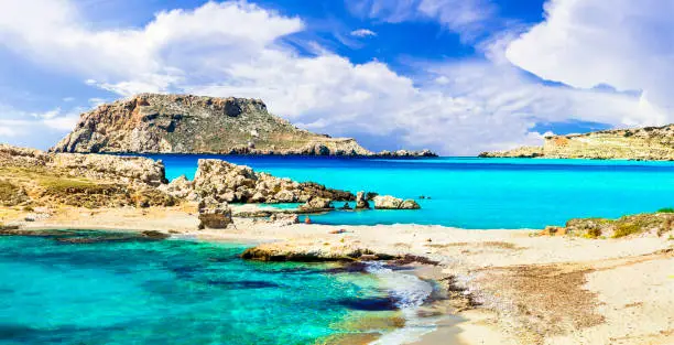 most beautiful beaches of Greece - Lefkos,with turquoise sea in Karpathos island