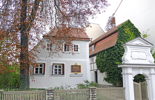 Exterior view of the Schiller Haus in Leipzig Gohlis. Historical house that is now a museum where Friedrich Schiller lived and wrote the words to ode \