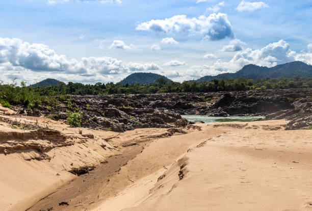istock Beach on the Mekong river at Don Det 1366095596